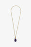 Tiffany & Co. Paloma Picasso 18K Yellow Gold Purple Amethyst Drop Necklace