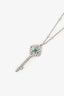 Tiffany & Co. Platinum Diamond Emerald Victoria Key Pendant on Diamond Station Chain
