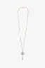 Tiffany & Co. Platinum Diamond Emerald Victoria Key Pendant on Diamond Station Chain