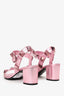 Valentino Pink Metallic Nappa Roman Stud 60mm Sandals Size 39.5