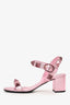 Valentino Pink Metallic Nappa Roman Stud 60mm Sandals Size 39.5