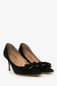 Salvatore Ferragamo Black Suede Bow Pumps Size 9