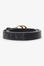 Gucci Black Leather 'GG' Marmont Thin Belt