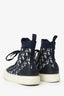 Christian Dior Navy Oblique High Top Sneakers Size 37