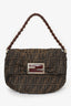 Fendi Tobacco Zucca Print Canvas Mia Flap Shoulder Bag