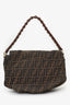 Fendi Tobacco Zucca Print Canvas Mia Flap Shoulder Bag
