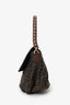 Fendi Tobacco Zucca Print Canvas Mia Flap Shoulder Bag