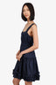 Jason Wu Navy Ruched Ruffled Mini Dress Size 4
