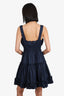Jason Wu Navy Ruched Ruffled Mini Dress Size 4