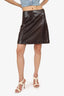 Pre-Loved Chanel™ Brown Leather Mini Skirt Size 36
