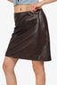 Pre-Loved Chanel™ Brown Leather Mini Skirt Size 36