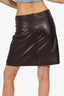 Pre-Loved Chanel™ Brown Leather Mini Skirt Size 36