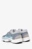 Pre-Loved Chanel™ Grey/Blue Tie Dye Mesh And Suede Low Top Sneakers Size 39.5
