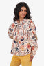Ulla Johnson White/Multicolour Harriet Floral Puff Sleeve Shirt Size 12