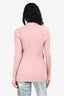 Louis Vuitton Pink Ribbed Wool/Silk Quart Buttoned Sweater Size L