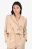 Maje Beige Double Breasted Cropped Blazer + Pants Set Size 38