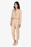 Maje Beige Double Breasted Cropped Blazer + Pants Set Size 38