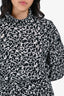 Isabel Marant Etoile Black/White Patterned Long Sleeves Midi Dress Size 38
