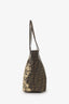Fendi Brown Flower Spalmati Monogram FF Zucca Roll Tote Bag