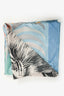 Hermès Light Blue Silk Tiger Royal Scarf 90
