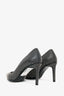 Saint Laurent Black Leather Studded Pointed Toe Heels Size 36.5