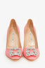 Manolo Blahnik Pink Satin Crystal Embellished Hangisi Heels Size 39
