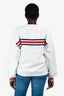 Gucci White Patterned Jersey Navy/Red Striped Varsity Jacket Size L