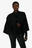 Burberry Black Wool Fringed Cape Size M/L