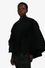 Burberry Black Wool Fringed Cape Size M/L