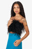 LAMARQUE Black Feather Bandeau Top Size S