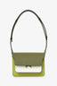 Marni Green/White Leather Mini Trunk Shoulder Bag