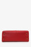 Celine Red Grained Leather Classique 16 Top Handle With Strap