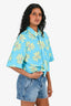 Jacquemus Blue Daisy Printed 'Le Splash' Buttoned Top Size XS