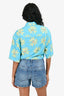 Jacquemus Blue Daisy Printed 'Le Splash' Buttoned Top Size XS