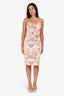 Stella McCartney Pink Floral Corset Strapless Midi Dress Size 42