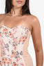 Stella McCartney Pink Floral Corset Strapless Midi Dress Size 42
