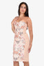 Stella McCartney Pink Floral Corset Strapless Midi Dress Size 42