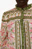 Farm Rio White/Green/Pink Printed 'Palm Dream' Cotton Blouse Size M