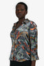 L'Agence Grey Printed Silk Button-Up Blouse Size M