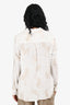 Rails White/Beige Leopard Printed Linen Button-Up Top Size S