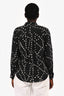 Rails Black/White Star Printed Silk Button-Up Blouse Size M