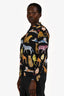 Rails Black/Multicolour Animal Printed Silk Button-Up Blouse Size M