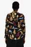 Rails Black/Multicolour Animal Printed Silk Button-Up Blouse Size M