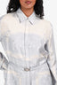 Versace Grey/Beige Printed Silk 'La Coupe des Dieux' Midi Shirt Dress with Belt Size 42