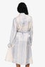 Versace Grey/Beige Printed Silk 'La Coupe des Dieux' Midi Shirt Dress with Belt Size 42