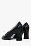 Prada Vintage Black Brushed Leather Square Toe Loafers Size 39.5