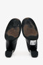 Prada Vintage Black Brushed Leather Square Toe Loafers Size 39.5