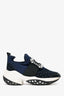 Roger Vivier Navy Nylon Crystal Buckle  Viv' Run Sneakers Size 36.5