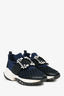 Roger Vivier Navy Nylon Crystal Buckle  Viv' Run Sneakers Size 36.5