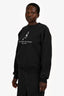 Sporty and Rich Black Cotton White Logo Crewneck Sweater Size M